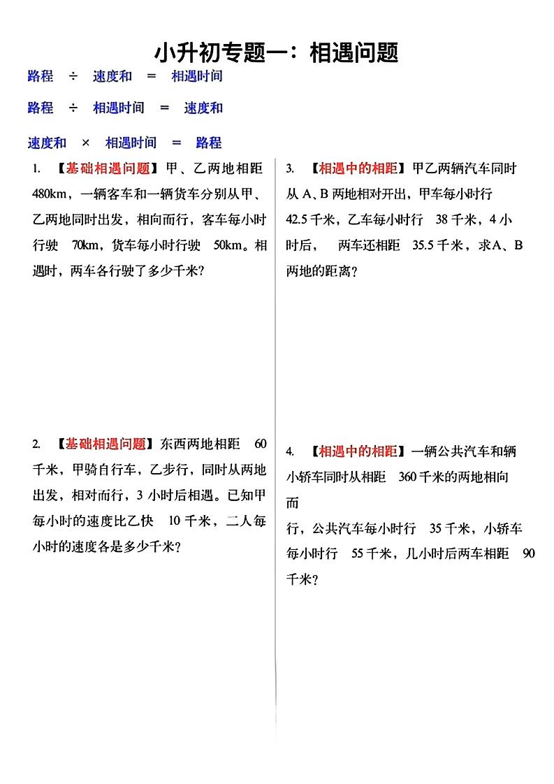 六年级下数学小升初必考应用题12大专题练习-墨痕学科