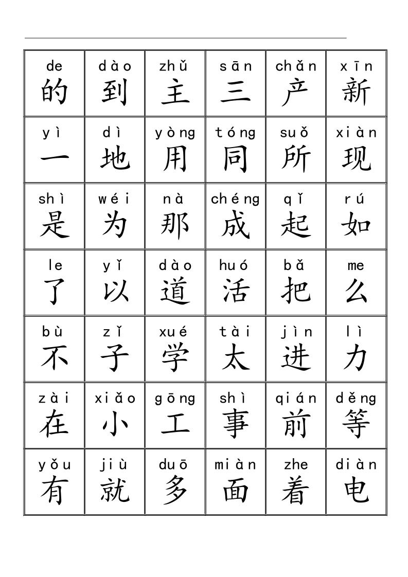幼小衔接语文三千识字检测表-墨痕学科